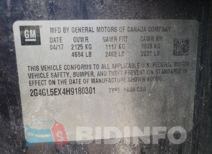 2G4GL5EX4H9180301 Photo# 12