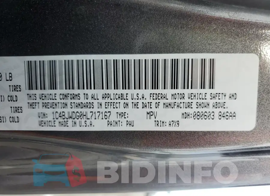 1C4BJWDG0HL717167 Photo# 13
