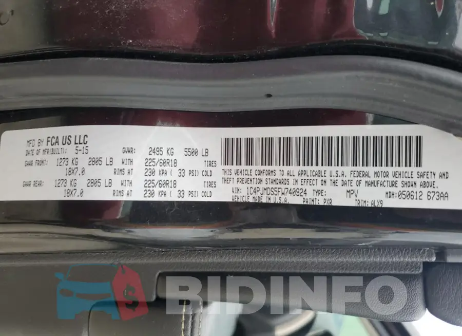 1C4PJMDS5FW740924 Photo# 13