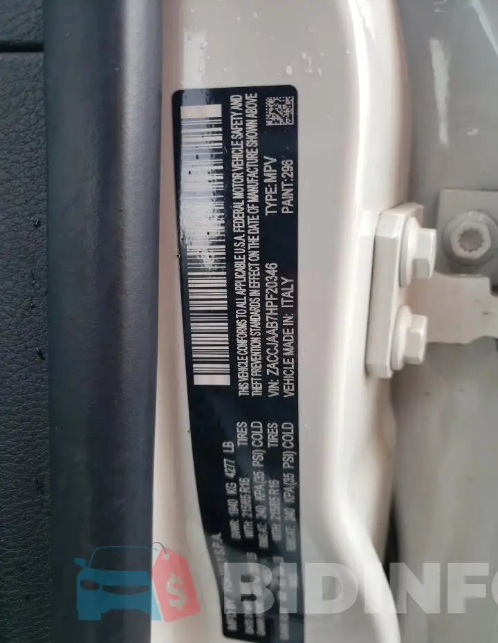 ZACCJAAB7HPF20346 Photo# 12