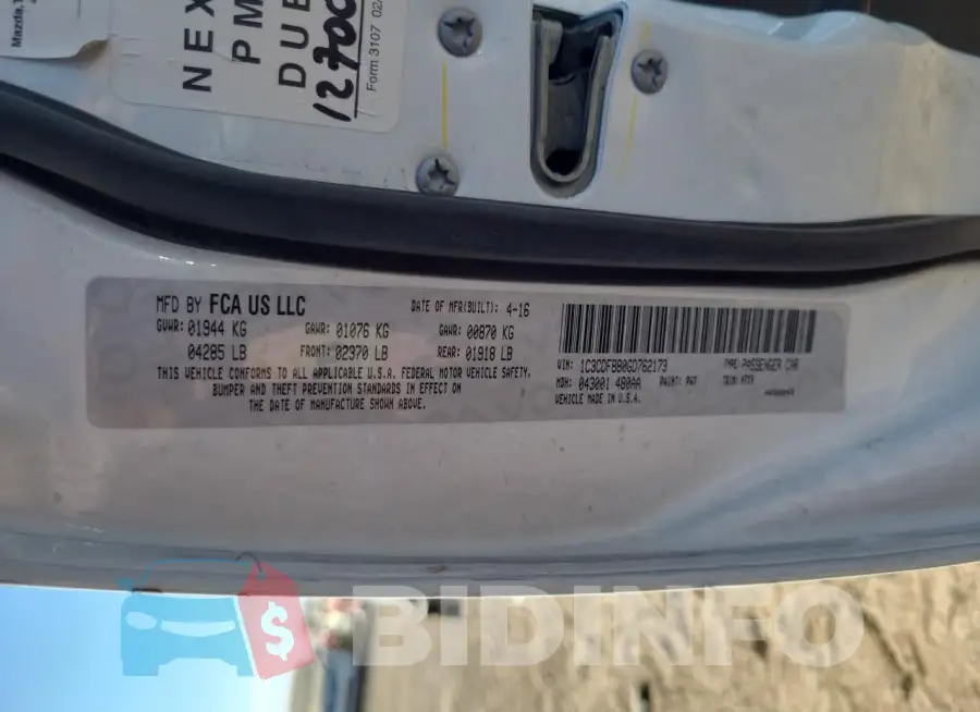 1C3CDFBB0GD762173 Photo# 12