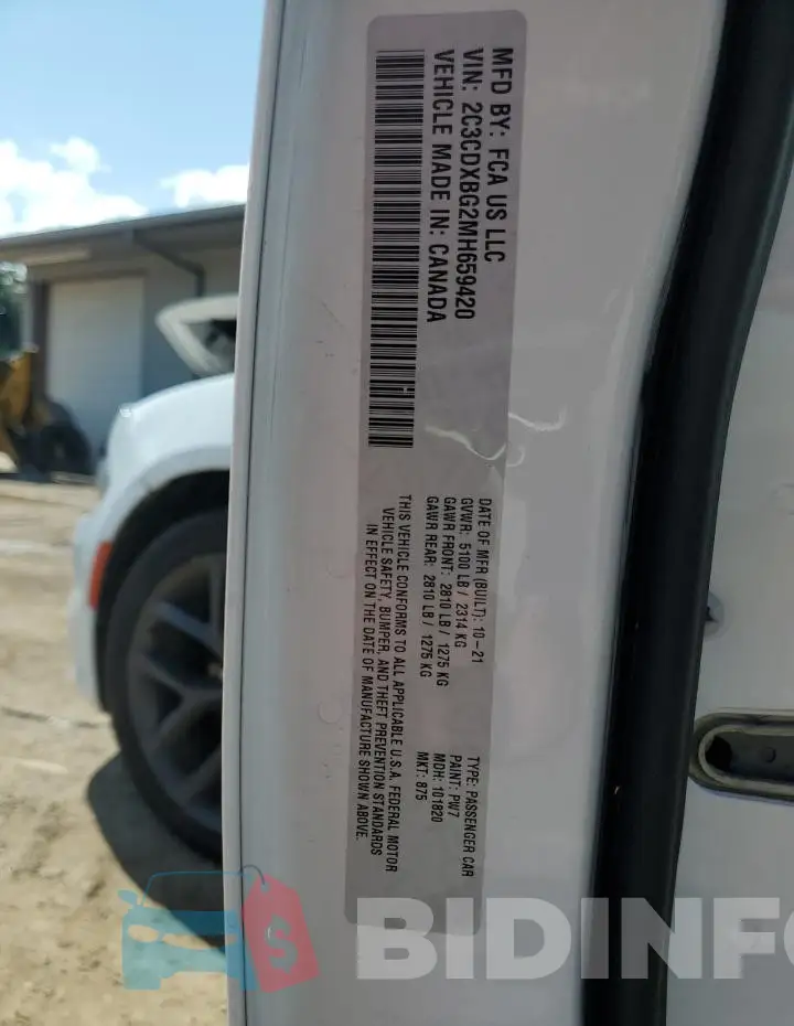 2C3CDXBG2MH659420 Photo# 13