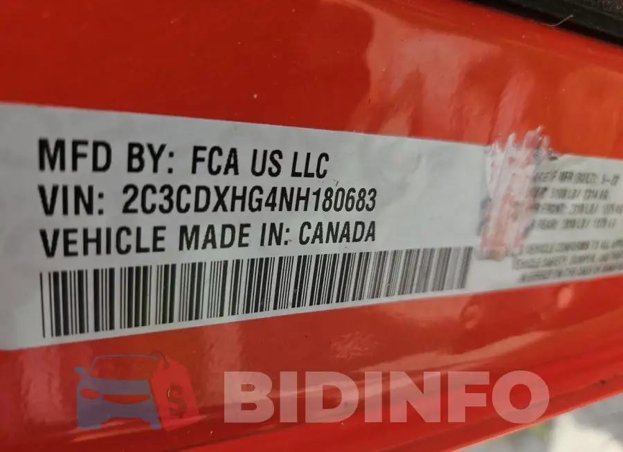 2C3CDXHG4NH180683 Photo# 10