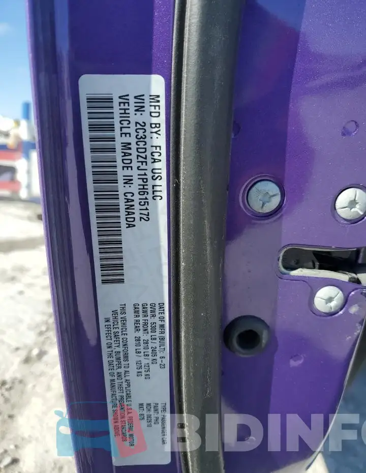 2C3CDZFJ1PH615172 Photo# 13