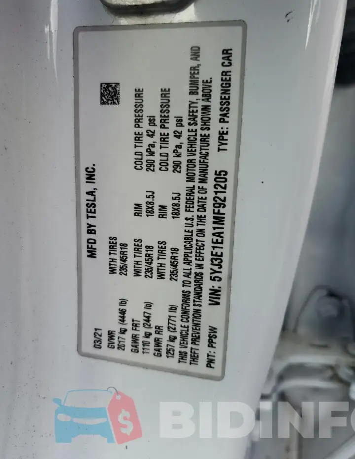 5YJ3E1EA1MF921205 Photo# 12