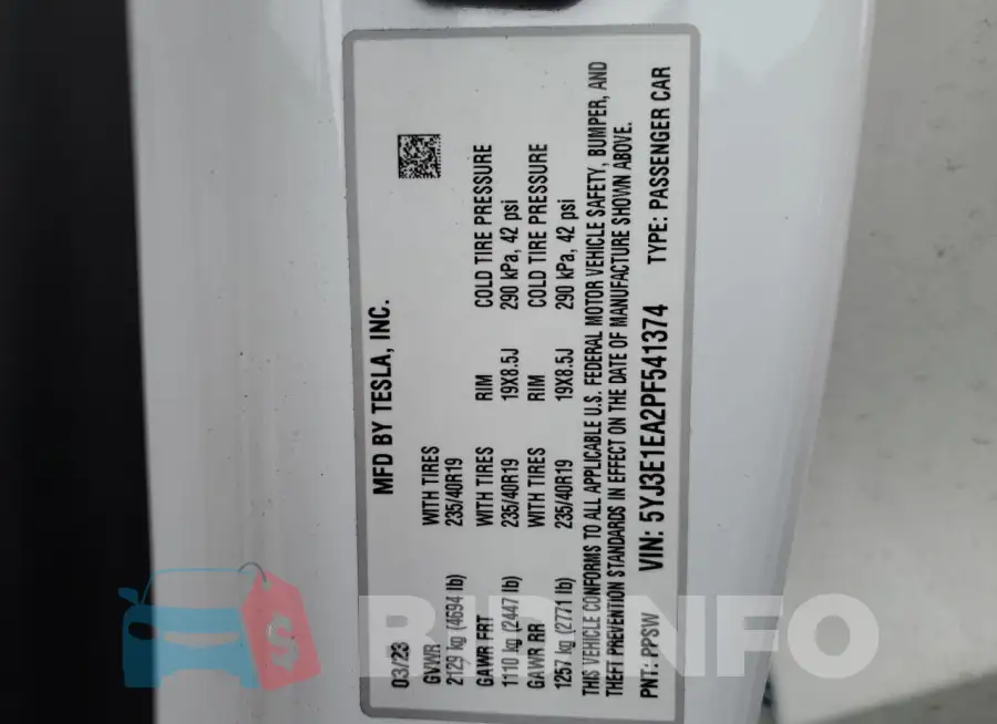 5YJ3E1EA2PF541374 Photo# 12