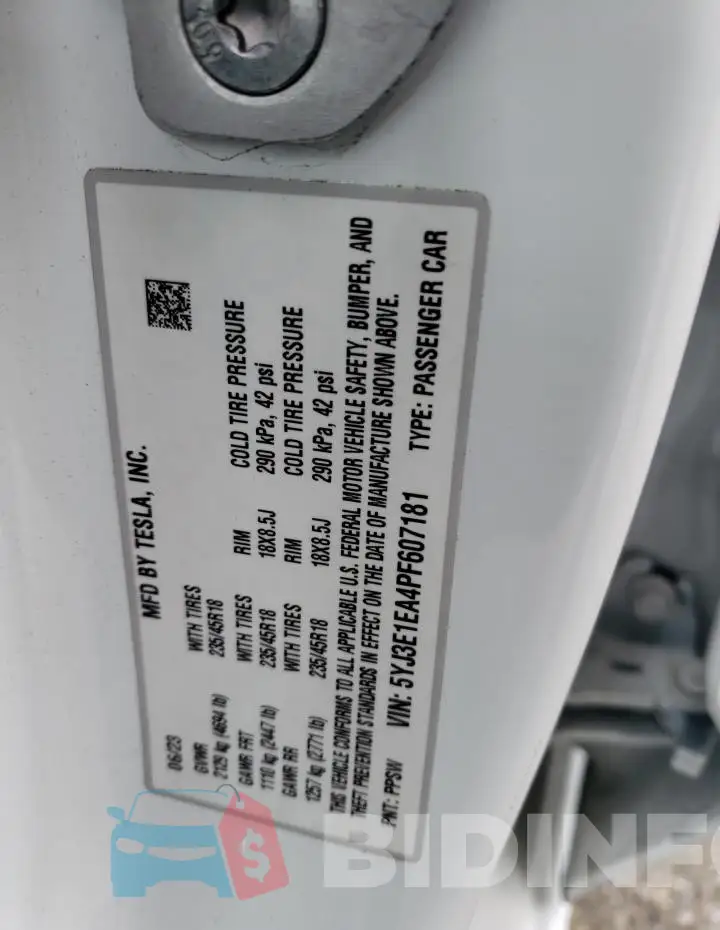 5YJ3E1EA4PF607181 Photo# 12