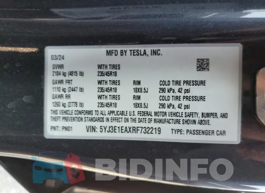 5YJ3E1EAXRF732219 Photo# 12