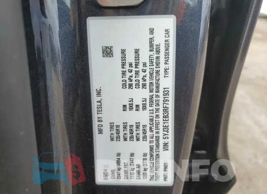 5YJ3E1EB3RF791931 Photo# 12