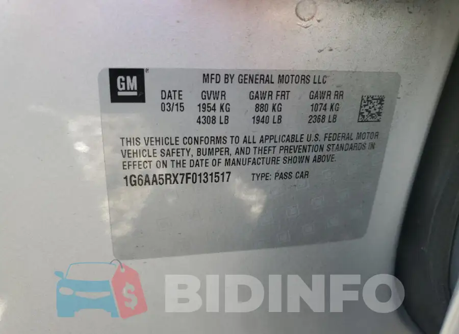 1G6AA5RX7F0131517 Photo# 12
