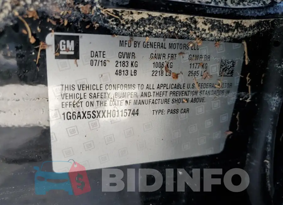 1G6AX5SXXH0115744 Photo# 13