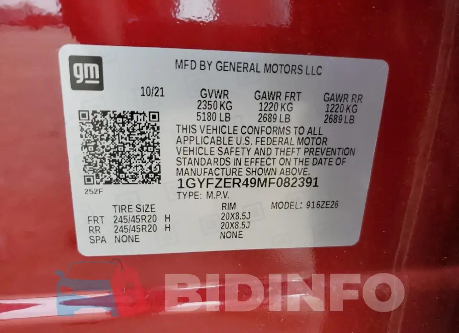 1GYFZER49MF082391 Photo# 12