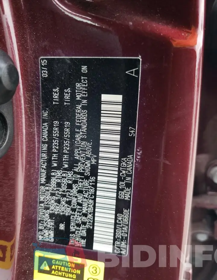 2T2ZK1BA9FC187116 Photo# 13
