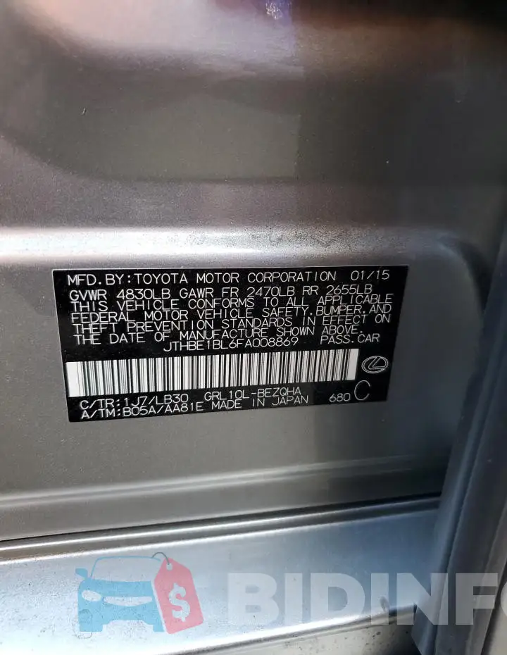 JTHBE1BL6FA008869 Photo# 12