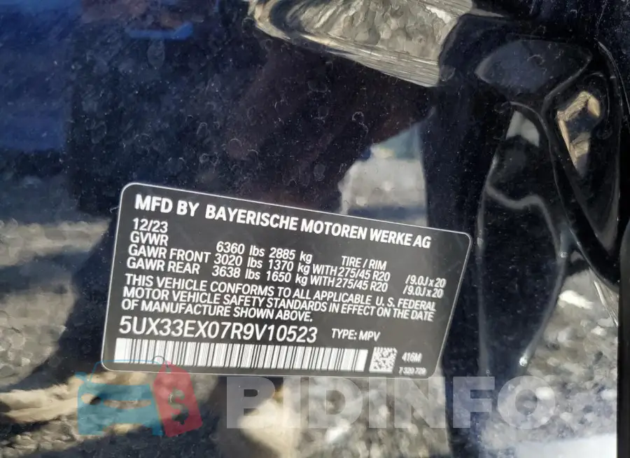 5UX33EX07R9V10523 Photo# 13