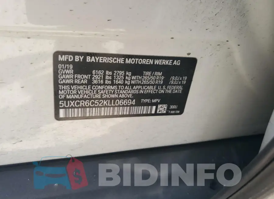 5UXCR6C52KLL06694 Photo# 13