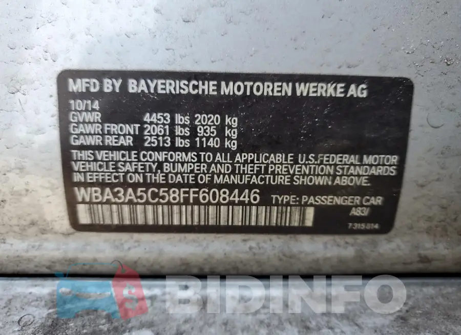 WBA3A5C58FF608446 Photo# 12