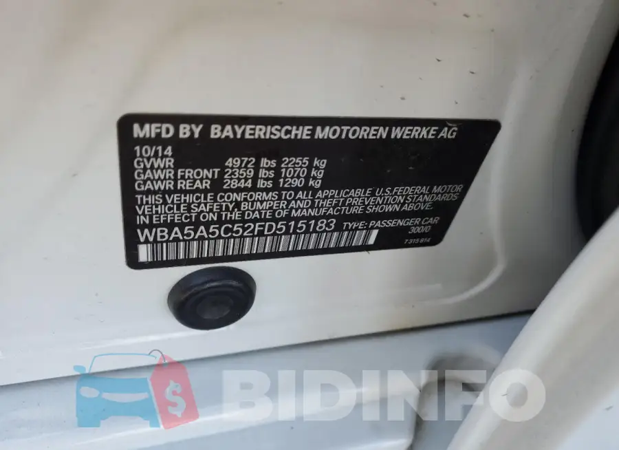 WBA5A5C52FD515183 Photo# 12