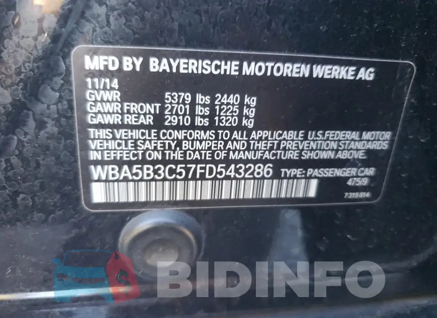 WBA5B3C57FD543286 Photo# 12
