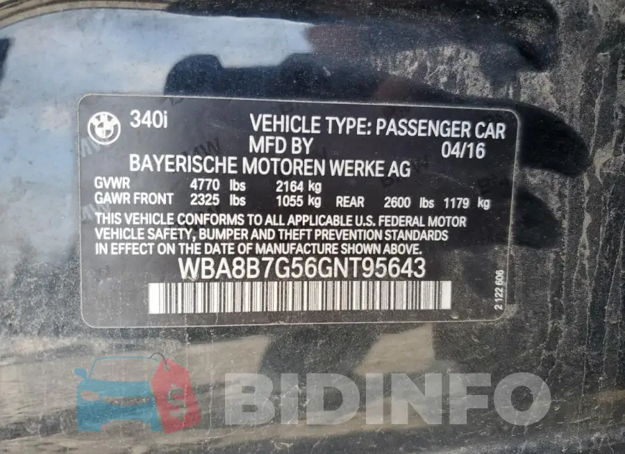 WBA8B7G56GNT95643 Photo# 13