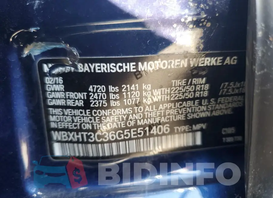 WBXHT3C36G5E51406 Photo# 13