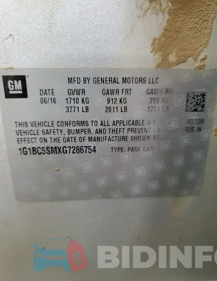 1G1BC5SMXG7286754 Photo# 13