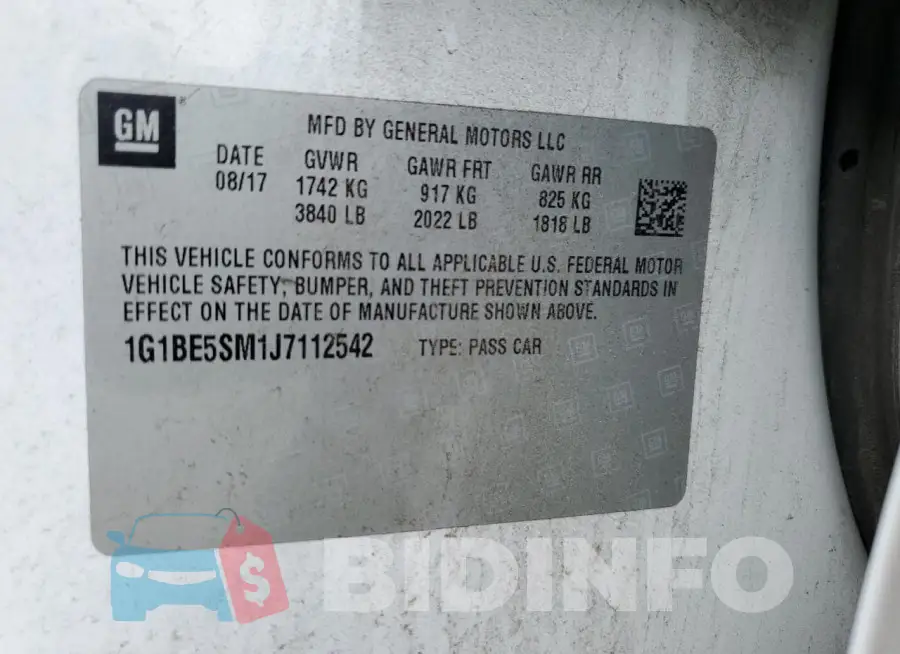 1G1BE5SM1J7112542 Photo# 12