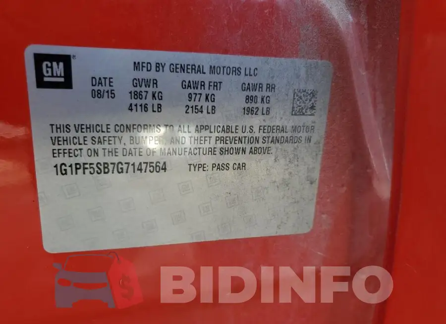 1G1PF5SB7G7147564 Photo# 12