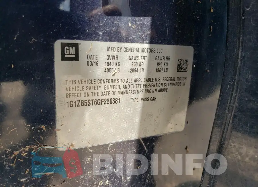 1G1ZB5ST6GF250381 Photo# 13