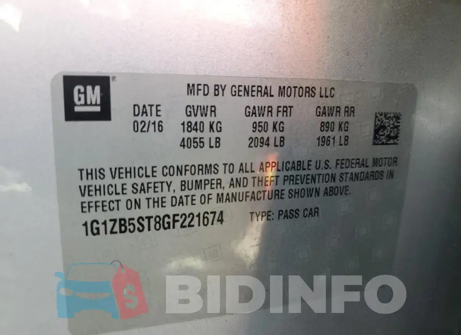1G1ZB5ST8GF221674 Photo# 12