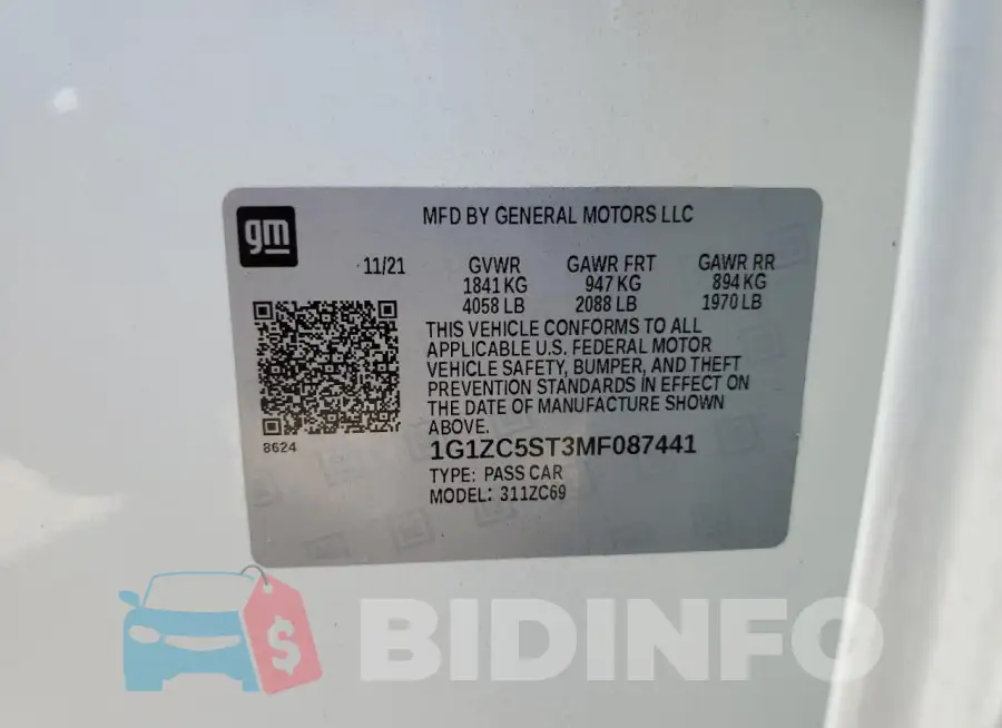 1G1ZC5ST3MF087441 Photo# 12