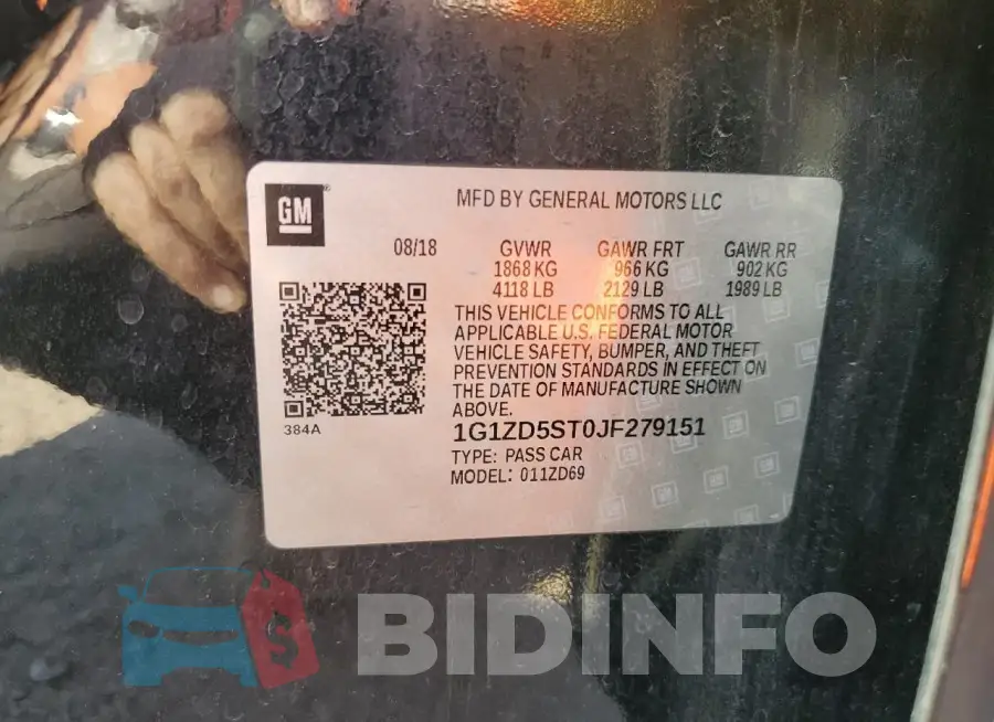 1G1ZD5ST0JF279151 Photo# 12