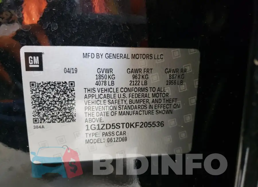 1G1ZD5ST0KF205536 Photo# 13