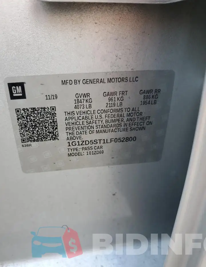 1G1ZD5ST1LF052800 Photo# 12