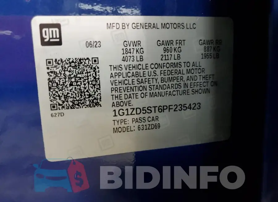 1G1ZD5ST6PF235423 Photo# 13