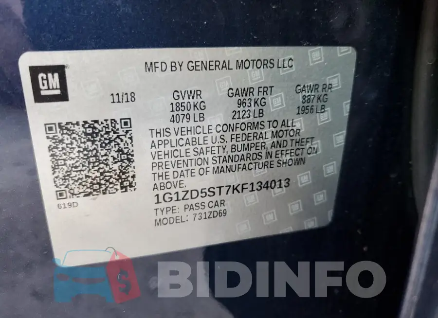 1G1ZD5ST7KF134013 Photo# 13