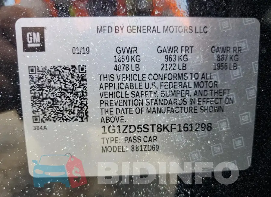 1G1ZD5ST8KF161298 Photo# 12