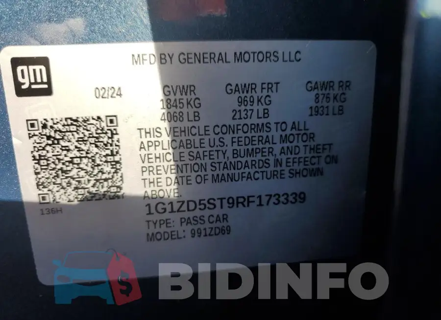 1G1ZD5ST9RF173339 Photo# 12