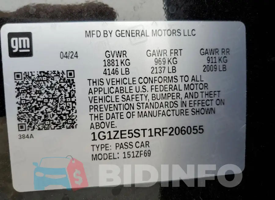 1G1ZE5ST1RF206055 Photo# 12