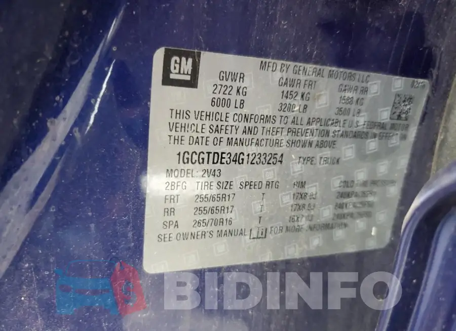 1GCGTDE34G1233254 Photo# 12