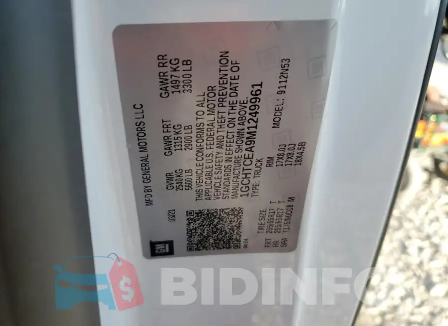 1GCHTCEA9M1249961 Photo# 12