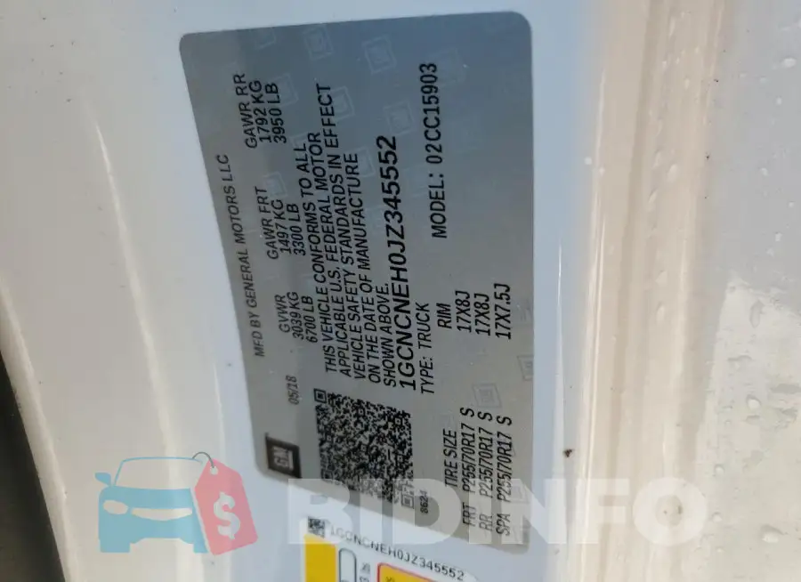 1GCNCNEH0JZ345552 Photo# 12