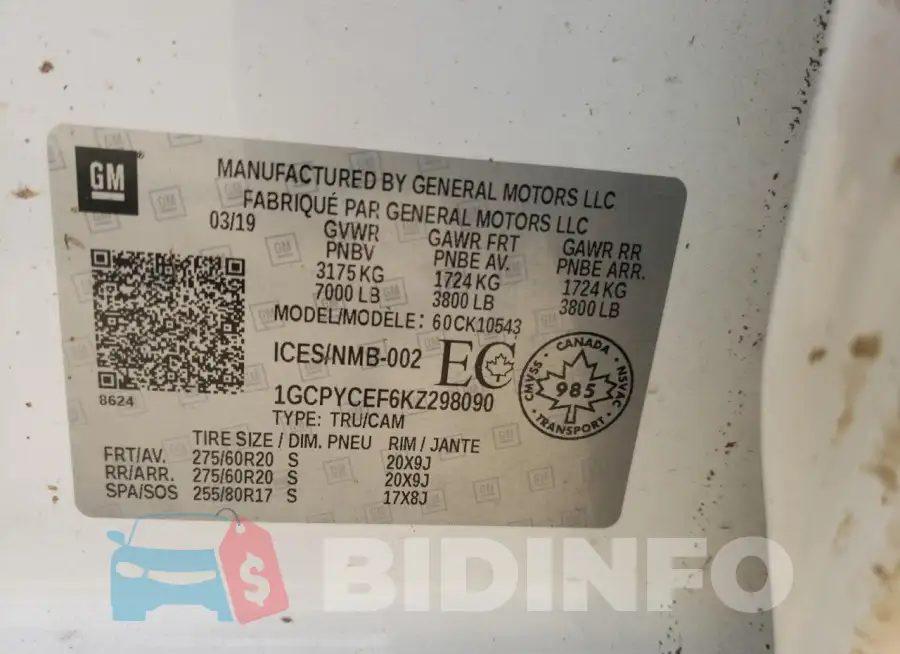 1GCPYCEF6KZ298090 Photo# 12