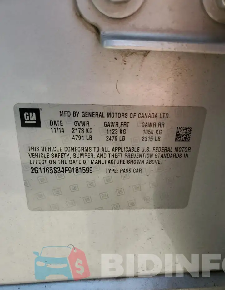 2G1165S34F9181599 Photo# 12