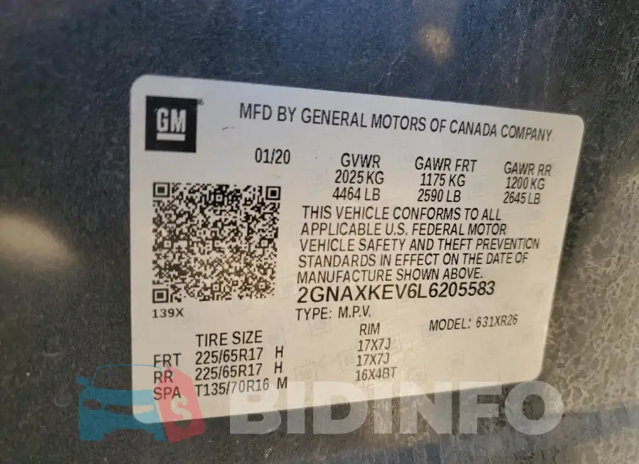2GNAXKEV6L6205583 Photo# 13