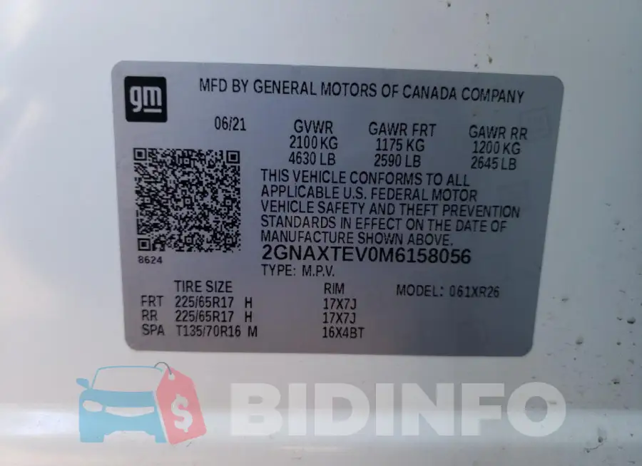 2GNAXTEV0M6158056 Photo# 13