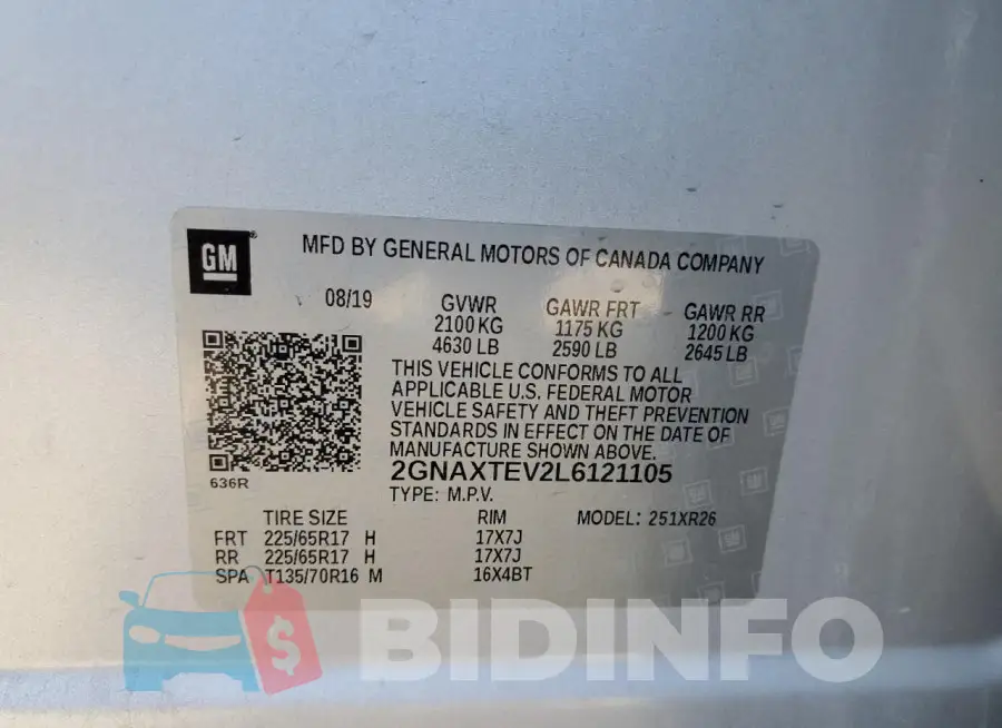 2GNAXTEV2L6121105 Photo# 13