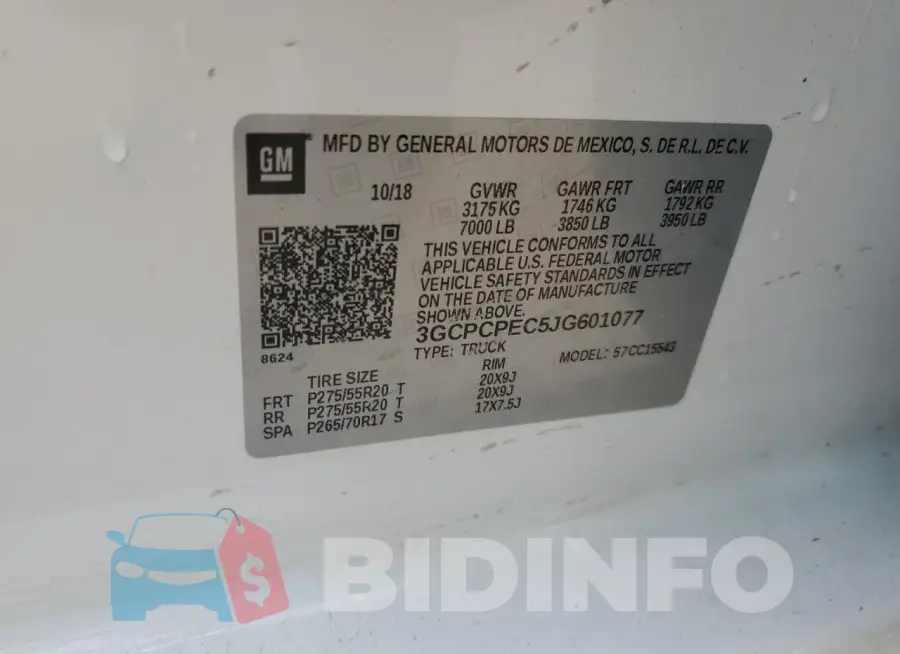 3GCPCPEC5JG601077 Photo# 13