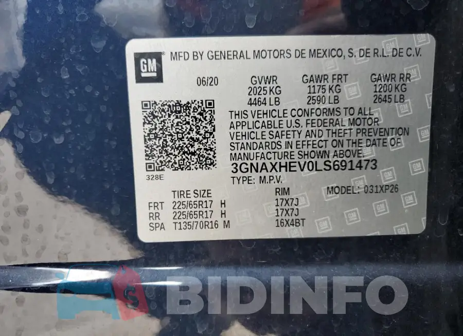 3GNAXHEV0LS691473 Photo# 13