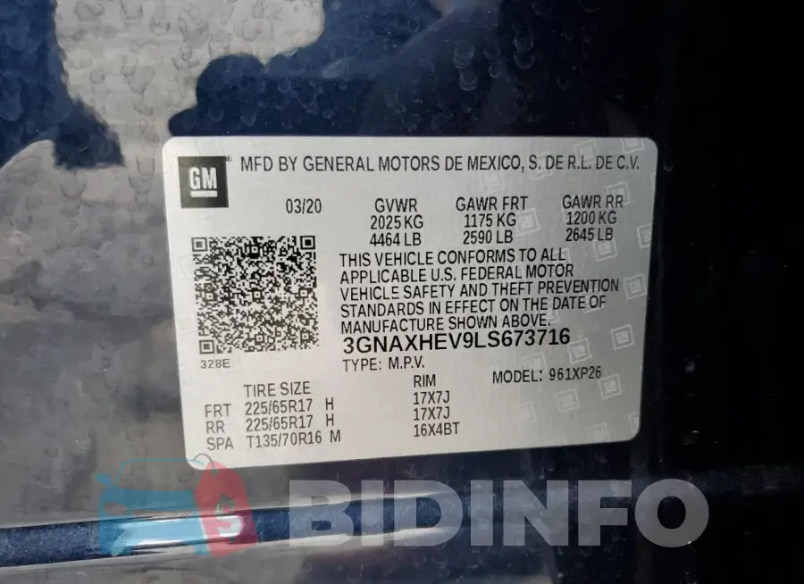 3GNAXHEV9LS673716 Photo# 13